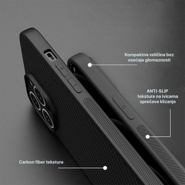 Torbica Carbon fiber za iPhone 15 6.1 crna