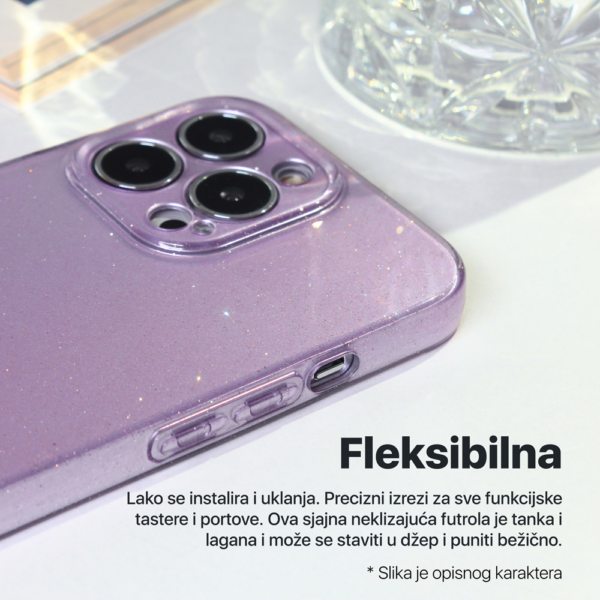 Torbica Sparkle Dust za iPhone 15 6.1 crna