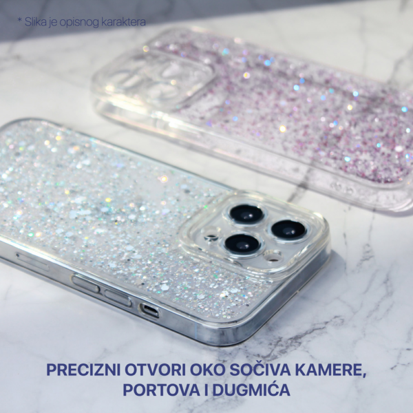 Torbica Glitter za iPhone 15 6.1 ljubicasta