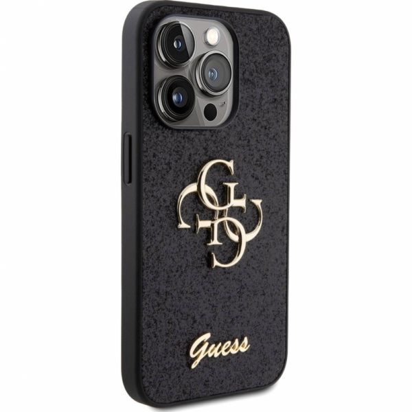 Torbica Guess Hc Fixed Glitter 4G Big Metal Logo za iPhone 15 Pro Max 6.7 crna (GUHCP15XHG4SGK)