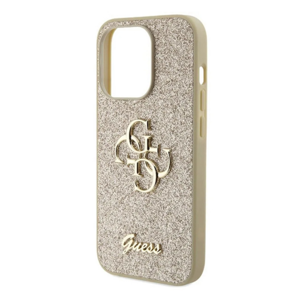 Torbica Guess Hc Fixed Glitter 4G Big Metal Logo za iPhone 15 Pro 6.1 zlatna (GUHCP15LHG4SGD)