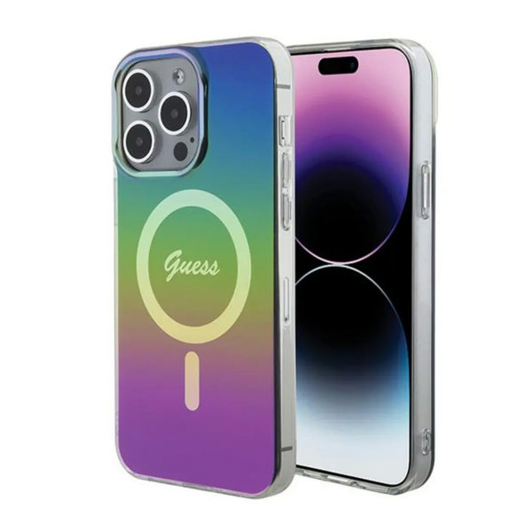 Torbica Guess Hc IML Magsafe Iridescent za iPhone 15 Pro 6.1 crna (GUHMP15LHITSK)