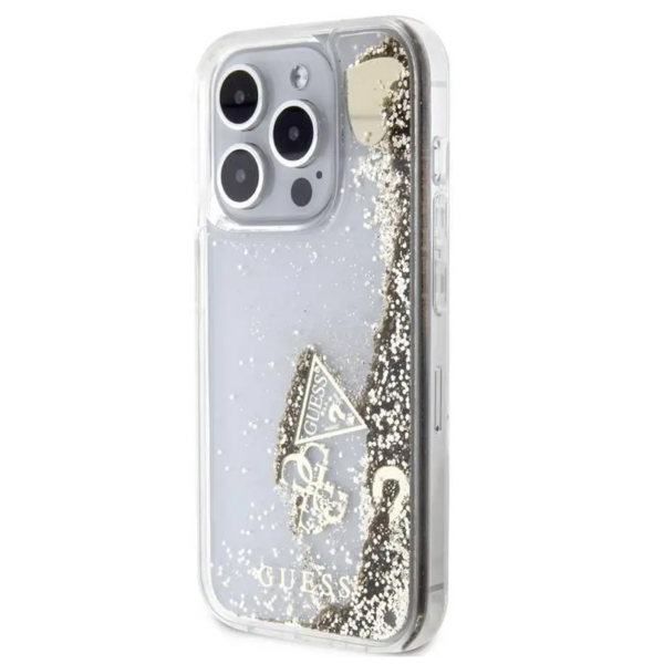 Torbica Guess Hc Liquid Glitter Charms za iPhone 15 Pro 6.1 zlatna (GUHCP15LGLHFLGO)