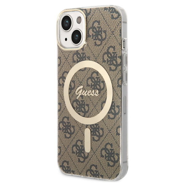 Torbica Guess Hc Magsafe IML 4G Pattern za iPhone 15 6.1 braon (GUHMP15SH4STW)