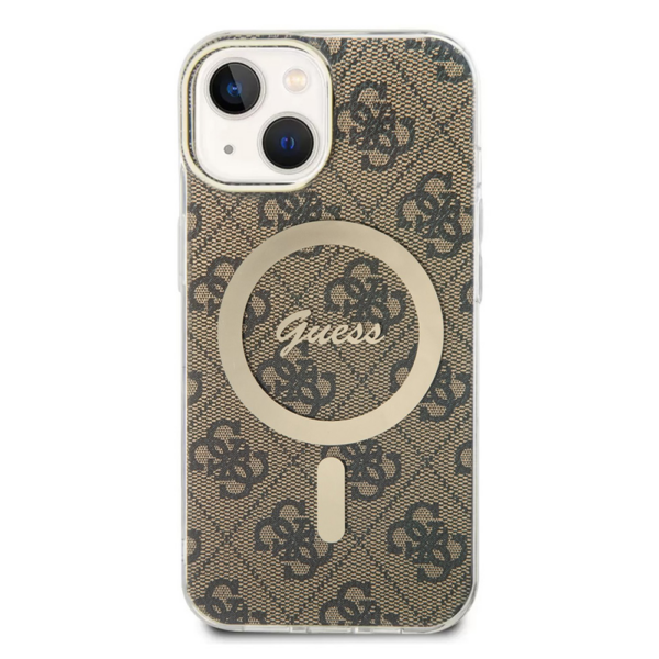 Torbica Guess Hc Magsafe IML 4G Pattern za iPhone 15 6.1 braon (GUHMP15SH4STW)