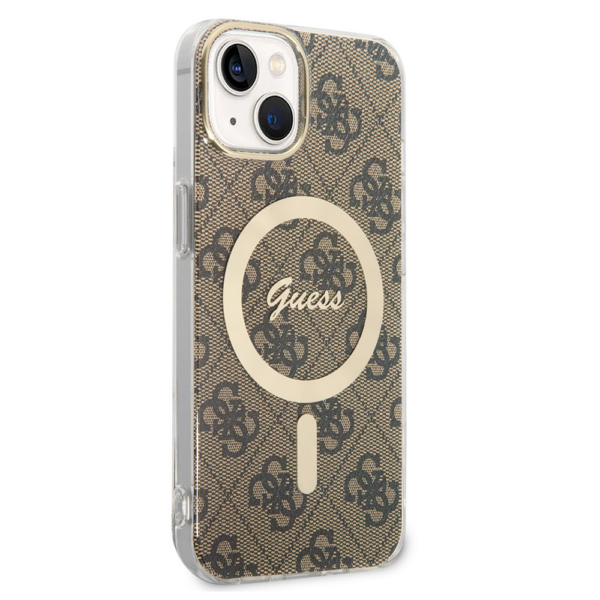 Torbica Guess Hc Magsafe IML 4G Pattern za iPhone 15 6.1 braon (GUHMP15SH4STW)