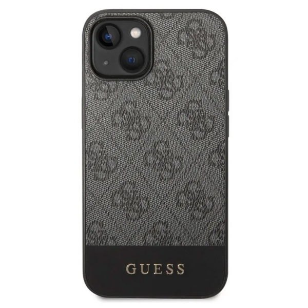 Torbica Guess Hc PC/TPU 4G Pu Bottom Stripe za iPhone 15 6.1 siva (GUHCP15SG4GLGR)