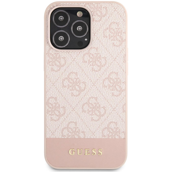 Torbica Guess Hc PC/TPU 4G Pu Bottom Stripe za iPhone 15 Pro 6.1 roze (GUHCP15LG4GLPI)