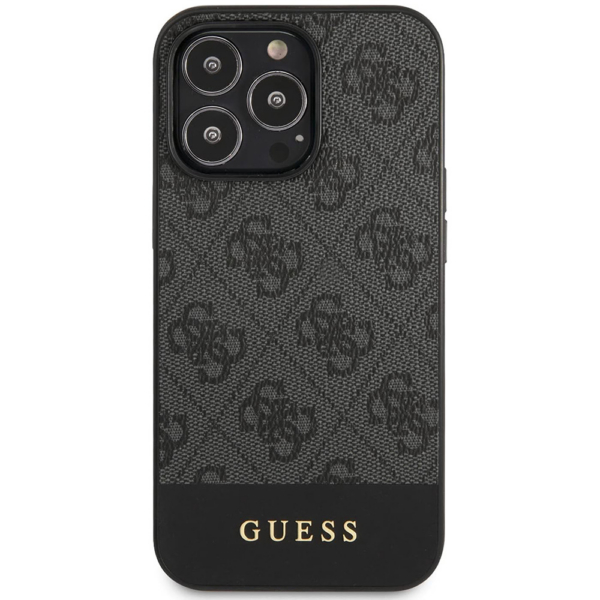 Torbica Guess Hc PC/TPU 4G Pu Bottom Stripe za iPhone 15 Pro 6.1 siva (GUHCP15LG4GLGR)