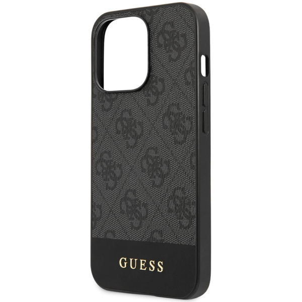 Torbica Guess Hc PC/TPU 4G Pu Bottom Stripe za iPhone 15 Pro 6.1 siva (GUHCP15LG4GLGR)