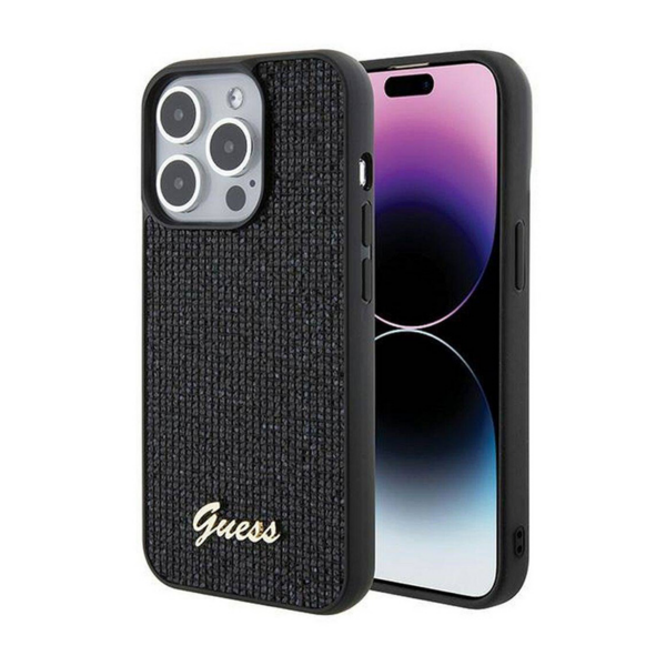 Torbica Guess Hc PU Disco Script Metal za iPhone 15 Pro 6.1 (GUHCP15LPMSDGSK)