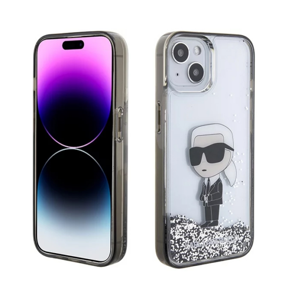 Torbica Karl Lagerfeld Hc Liquid Glitter Ikonik za iPhone 15 6.1 transparent (KLHCP15SLKKNSK)