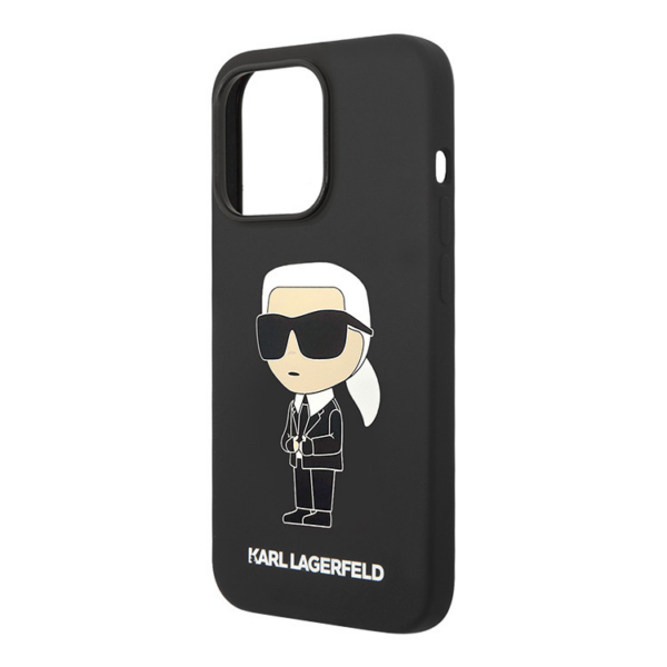 Torbica Karl Lagerfeld Hc Silicone NFT Ikonik za iPhone 15 Pro 6.1 crna (KLHCP15LSNIKBCK)