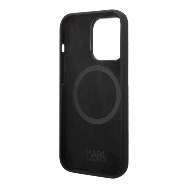 Torbica Karl Lagerfeld Hc Silicone NFT Ikonik za iPhone 15 Pro 6.1 crna (KLHCP15LSNIKBCK)