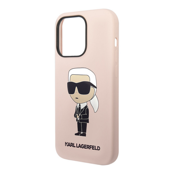 Torbica Karl Lagerfeld Hc Silicone NFT Ikonik za iPhone 15 Pro 6.1 roze (KLHCP15LSNIKBCP)