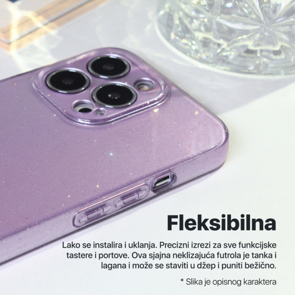 Torbica Sparkle Dust za iPhone 15 Pro Max 6.7 srebrna