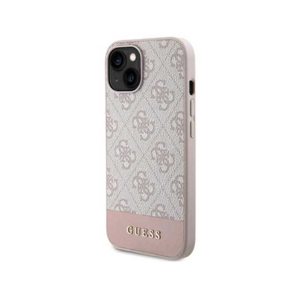 Torbica Guess Hc PC/TPU 4G Bottom Stripe za iPhone 15 6.1 roze (GUHCP15SG4GLPI)