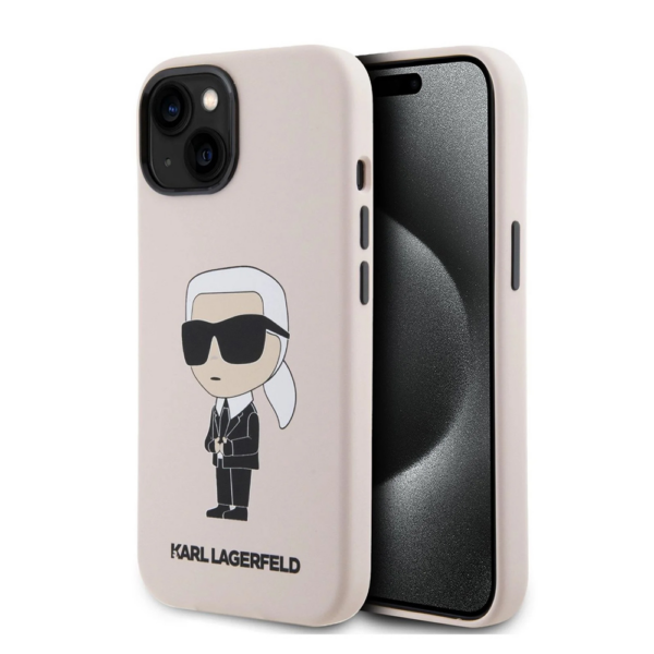 Torbica Karl Lagerfeld Hc Silicone NFT Ikonik za iPhone 15 6.1 roze (KLHCP15SSNIKBCP)