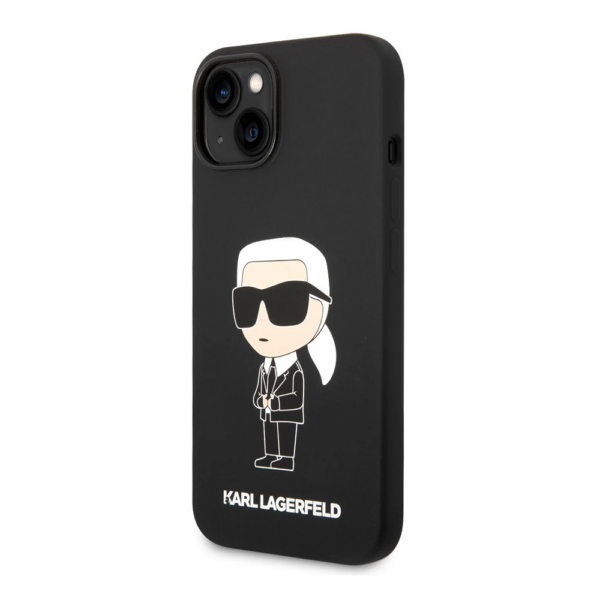 Torbica Karl Lagerfeld Hc Silicone NFT Ikonik za iPhone 15 Plus 6.7 crna (KLHCP15MSNIKBCK)