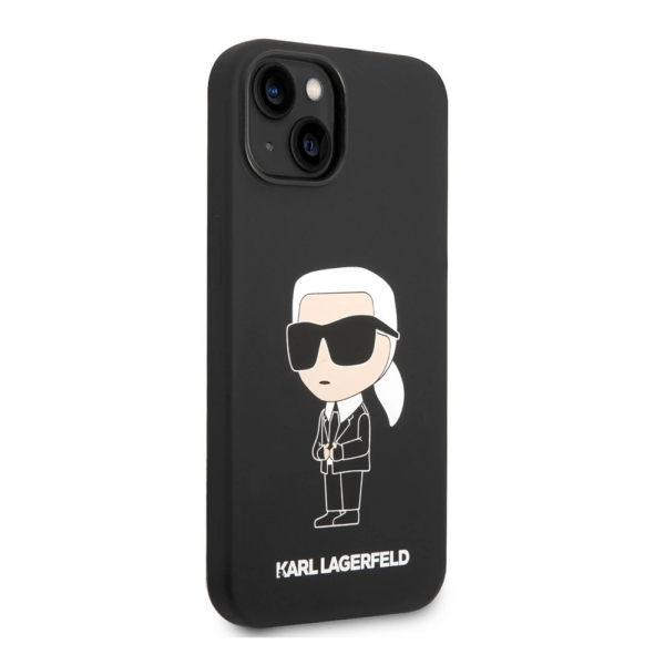 Torbica Karl Lagerfeld Hc Silicone NFT Ikonik za iPhone 15 Plus 6.7 crna (KLHCP15MSNIKBCK)