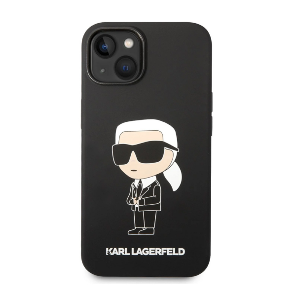 Torbica Karl Lagerfeld Hc Silicone NFT Ikonik za iPhone 15 Plus 6.7 crna (KLHCP15MSNIKBCK)