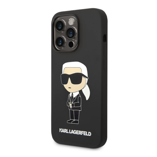 Torbica Karl Lagerfeld Hc Silicone NFT Ikonik za iPhone 15 Pro Max 6.7 crna (KLHCP15XSNIKBCK)