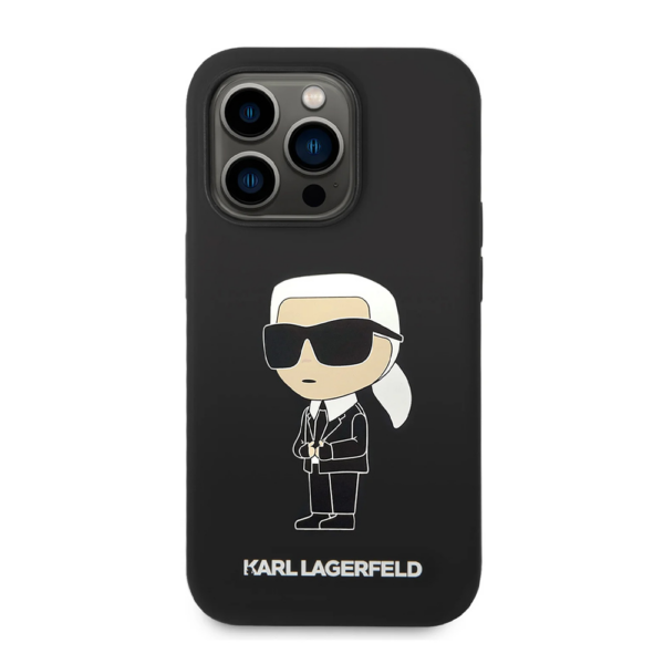 Torbica Karl Lagerfeld Hc Silicone NFT Ikonik za iPhone 15 Pro Max 6.7 crna (KLHCP15XSNIKBCK)