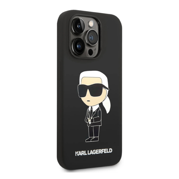 Torbica Karl Lagerfeld Hc Silicone NFT Ikonik za iPhone 15 Pro Max 6.7 crna (KLHCP15XSNIKBCK)