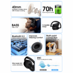 Bluetooth slusalice QCY H2 Pro crne - Slika 3