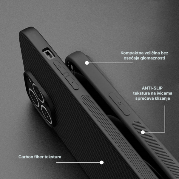 Torbica Carbon fiber za Xiaomi Redmi Note 13 Pro 4G (EU) crna