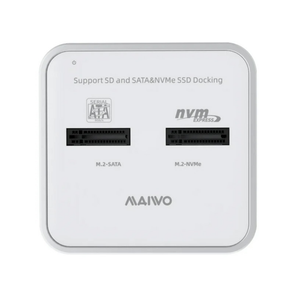 Docking station MAIWO K3016SD, Type C 3.2 na 2 x M.2 (SATA i PCIe NvMe), SD Card, beli