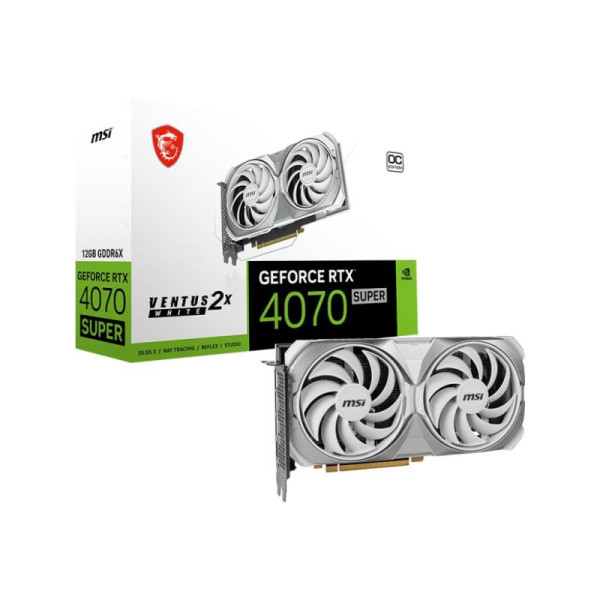 25062024667a1eca795b8.jpeg SVGA MSI Geforce RTX 4070 SUPER Ventus 2X 12GB DDR6 WHITE, V513-642R - Slika 1