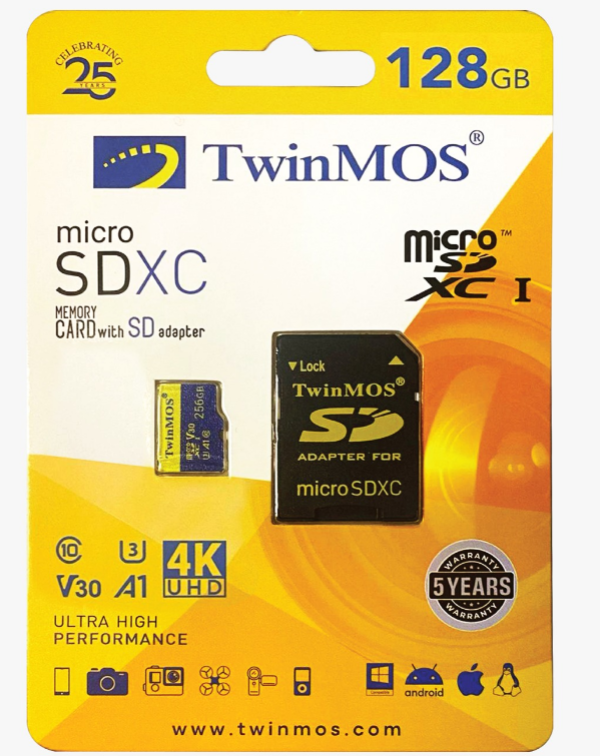 01072024668205710a91c.png MicroSDXC TwinMOS 128GB TM128MSDXC10V30U3, UHS-3, V30 - Slika 1
