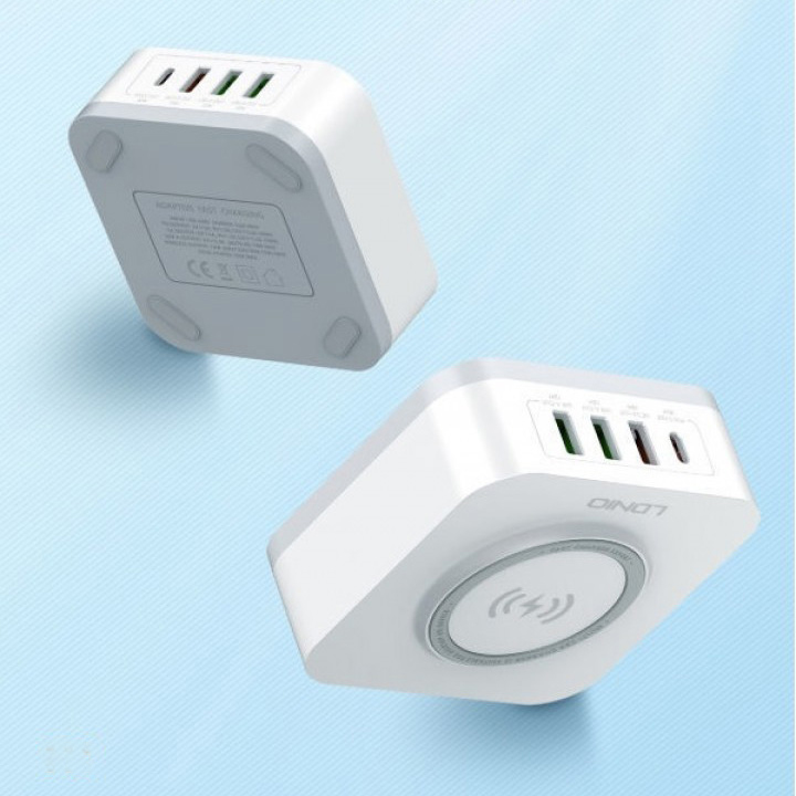 0607202466897aeca8a94.png Kucni punjac LDNIO AW004 32W Desktop Wireless Quick Charge 3.0 + PD 30W beli - Slika 1
