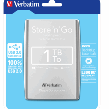 HDD E2.5" Verbatim 1TB USB 3.0 Store'n'Go 53071, Silver