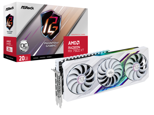 3009202466fa9ac4b40d2.png SVGA Asrock Radeon RX 7900 XT Phantom Gaming White 20G OC, RX7900XT PGW 20GO - Slika 1