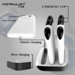 Dock station + 3x back up baterije KONFULON PS01 10000 mAh bele - Slika 3