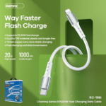 Data kabl REMAX Chaining Series II PD 20W Fast Charging RC-198i Type C na iPhone lightning beli - Slika 3