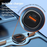 Auto punjac LDNIO C105, QC3.0, 30W USB Lightning crni - Slika 2