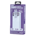 Back up baterija REMAX Stervui series RPP-620 PD 20W + QC 22.5W Fast Charging 20000mAh bela - Slika 5
