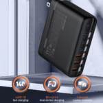 Kucni punjac sa adapterima LDNIO A6140C GaN PPS 3xQC3.0 (30W), 3xPD3.0 (100W), 140W Max, a Type C na Type C kablom crni - Slika 4