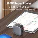 Kucni punjac sa adapterima LDNIO Q408 GaN PPS QC3.0 (30W), 3xPD3.0 (100W), 100W Max, a Type C na Type C kablom crni - Slika 3