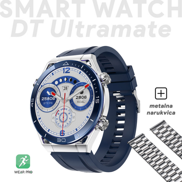 Smart Watch DT Ultramate plavi (metalna+silikonska narukvica)