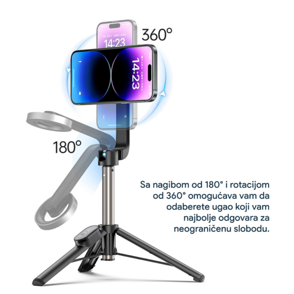 Selfie stick + mini tripod/stabilizator magnetic