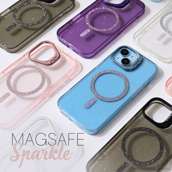 Torbica Magsafe Sparkle za iPhone 13 Pro Max 6.7 crna