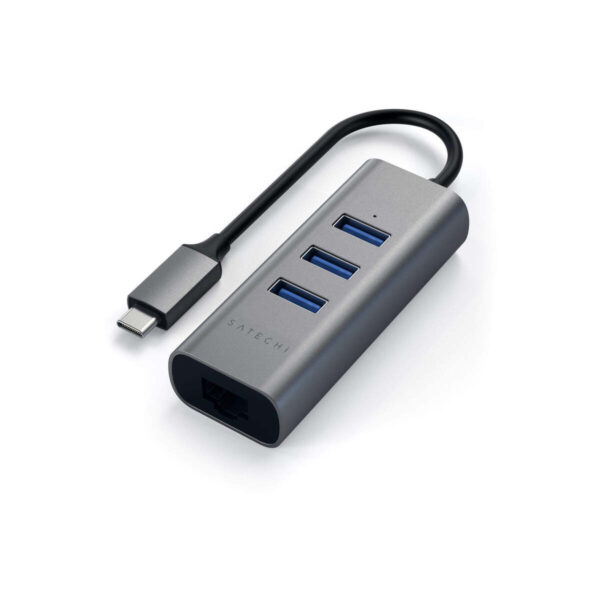 Satechi TYPE-C 2-in-1 3 Port USB 30 Hub & Ethernet - Space Gray