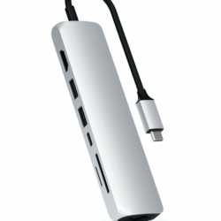Satechi Aluminium Type-C Slim Multiport (1xHDMI 4K,2x USB-A,1x SD,1x Ethernet) - Silver