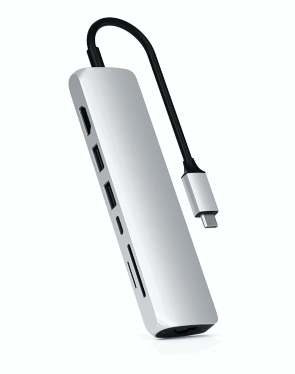 Satechi Aluminium Type-C Slim Multiport (1xHDMI 4K,2x USB-A,1x SD,1x Ethernet) - Silver