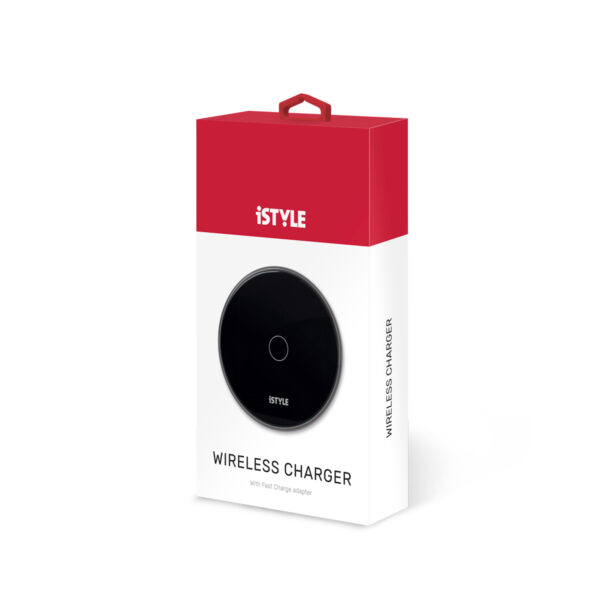 iSTYLE Wireless charging pad 15W + Adapter - black