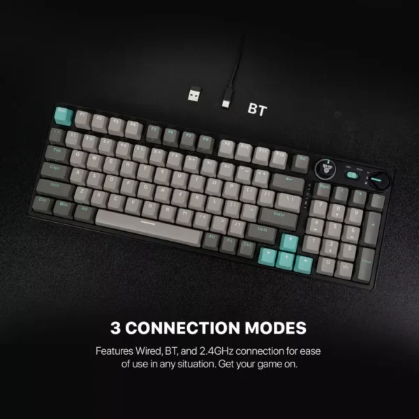 Tastatura Mehanicka Gaming Fantech MK914 RGB Atom PRO96 Wireless Saturn (blue switch)